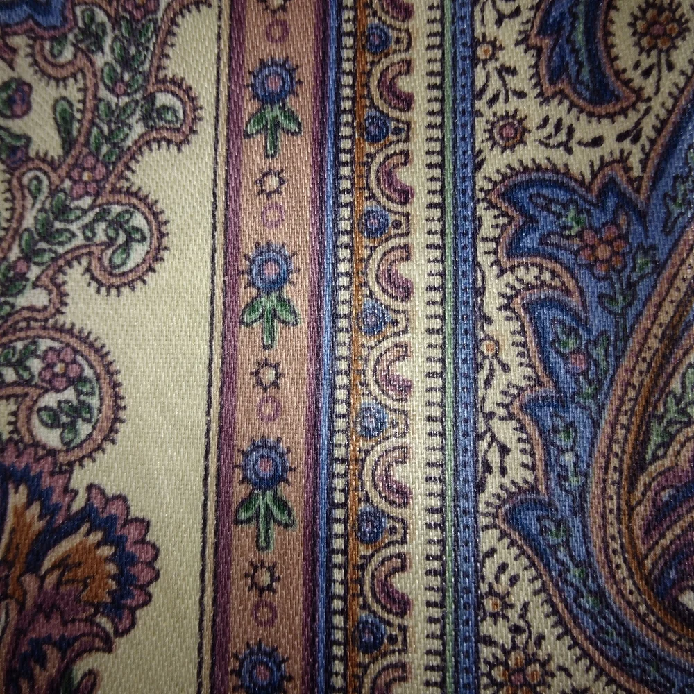 FABRIC Home Decor Fabric 1 yard by 54 inches, stripes of paisley in mauv…